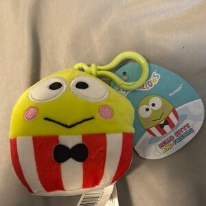 Keroppi Plush Keychain with Red and Yellow Design